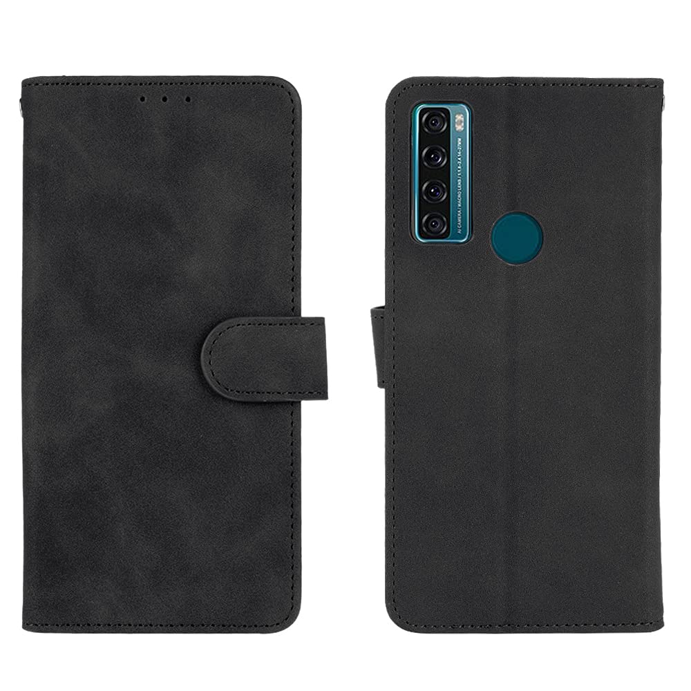 Custodia In Pelle PU Con Portafoglio E Stand Per TCL 20 SE | Cover Libro Magnetica Nero - 4