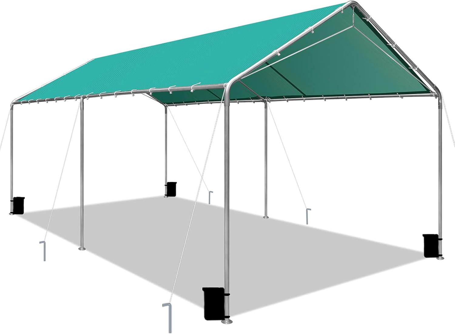 Heavy Duty 10 X 20 Ft Easy to Assemble Metal Car Canopy Shelter with Reinforced Steel Cables, Outdoor Portable Garage for Car, Boat Tent, Green Heavy Duty 10 X 20 Ft Easy to Assemble Metal Car Canopy Shelter with Reinforced Steel Cables, Outdoor Portable Garage for Car, Boat Tent, Green