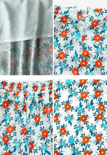 Image of HERBATOMIA Women's Floral Print Midi Skirt Casual High Elastic Waist Zipper Vintage Long Boho Skirts for Women