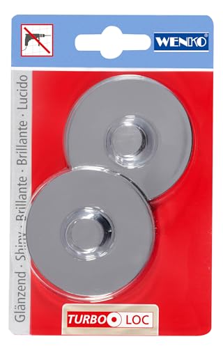 Wenko Turbo-Loc® Adattatore - Befestigen Ohne Bohren, Plastica, 6 X 1.4 X 6 Cm, Cromo