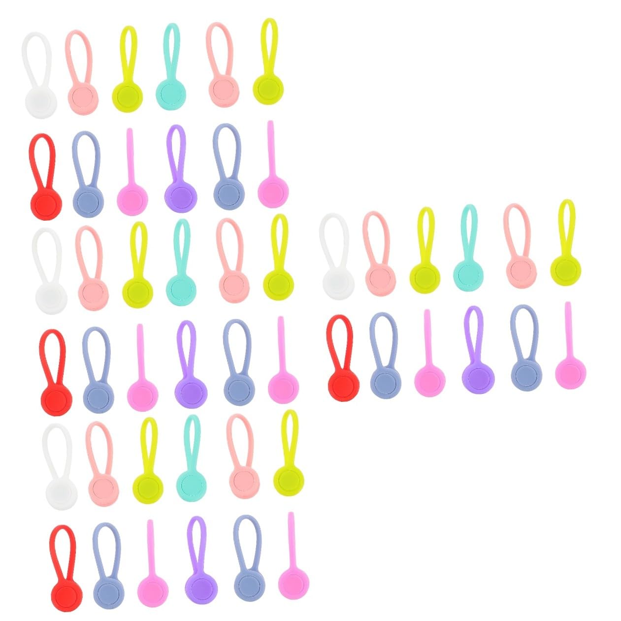 BESTonZON 48 Piezas abrazadera de cable soporte para auriculares soportes magnéticos para cables enrollador de cable magnético enrollador de cordón magnético bridas magnéticas Linea de datos