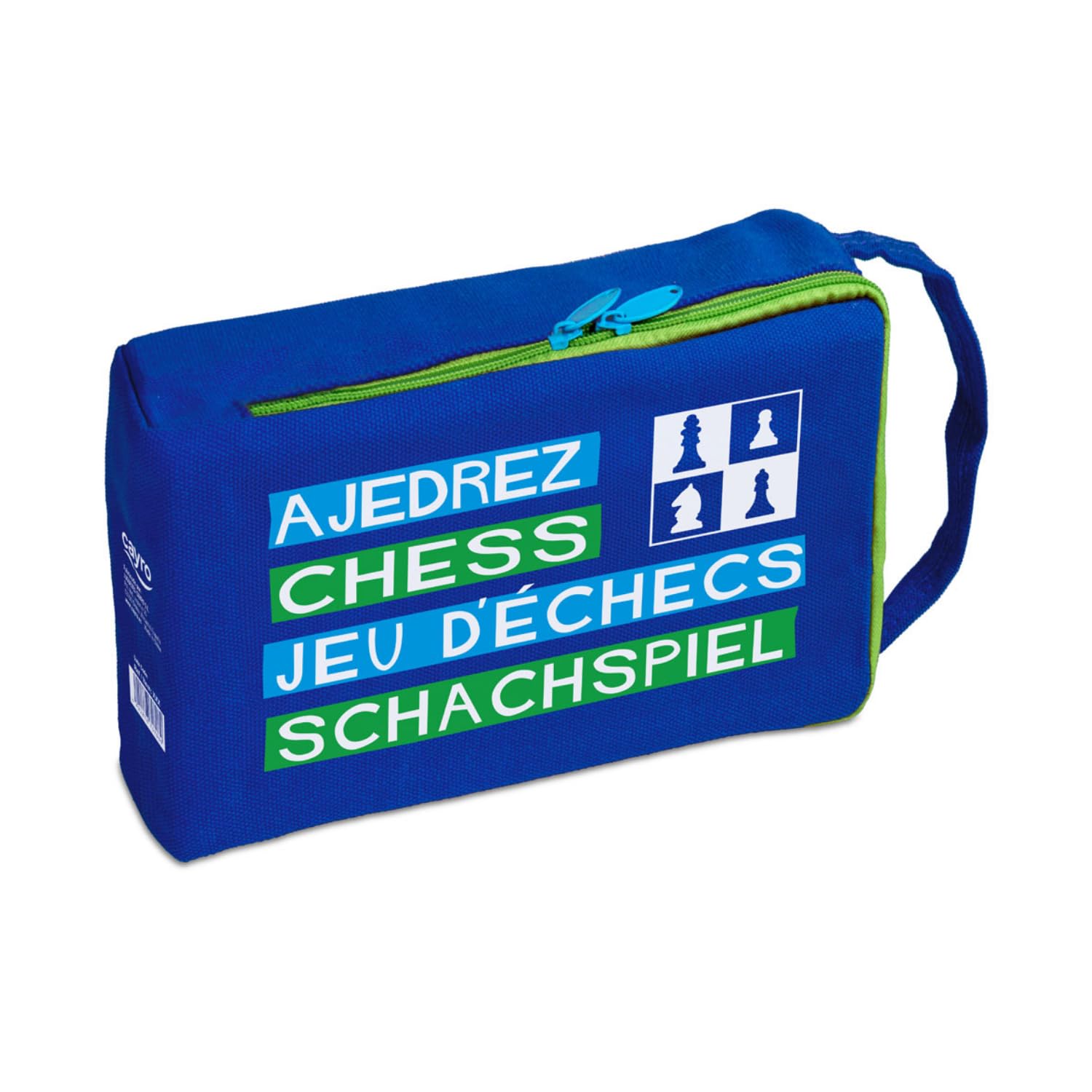 Cayro – Schachspiel – mit Figuren und Aufbewahrungstasche – Schachspiel, handgeschnitzte Holzfiguren – Klappbrett