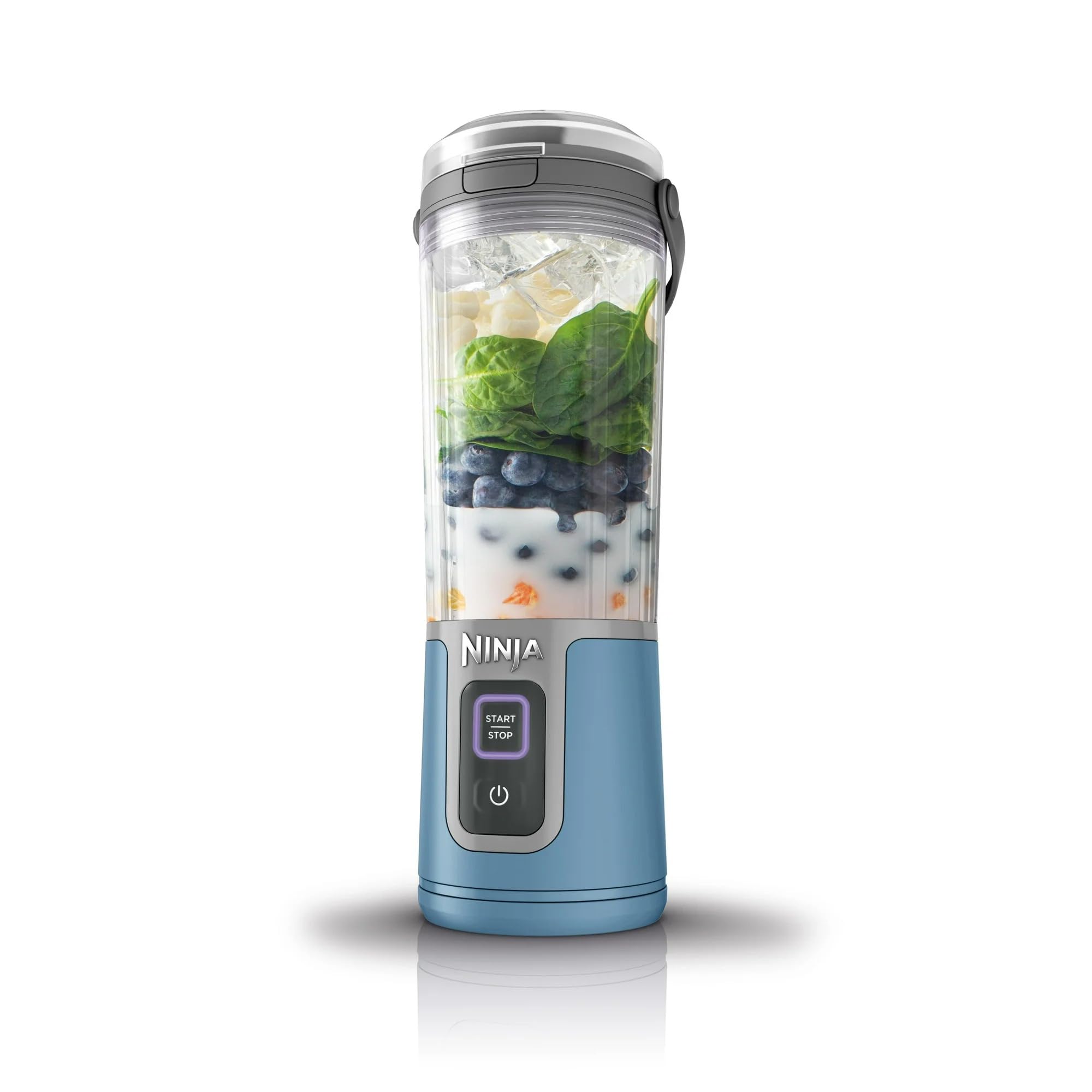 Ninja Blast 16 oz. Personal Portable Blender with Leak Proof Lid and Easy Sip Spout, Perfect for Smoothies, Cordless, USB-C Rechargeable, Dishwasher Safe Parts (Renewed) (Denim Blue)