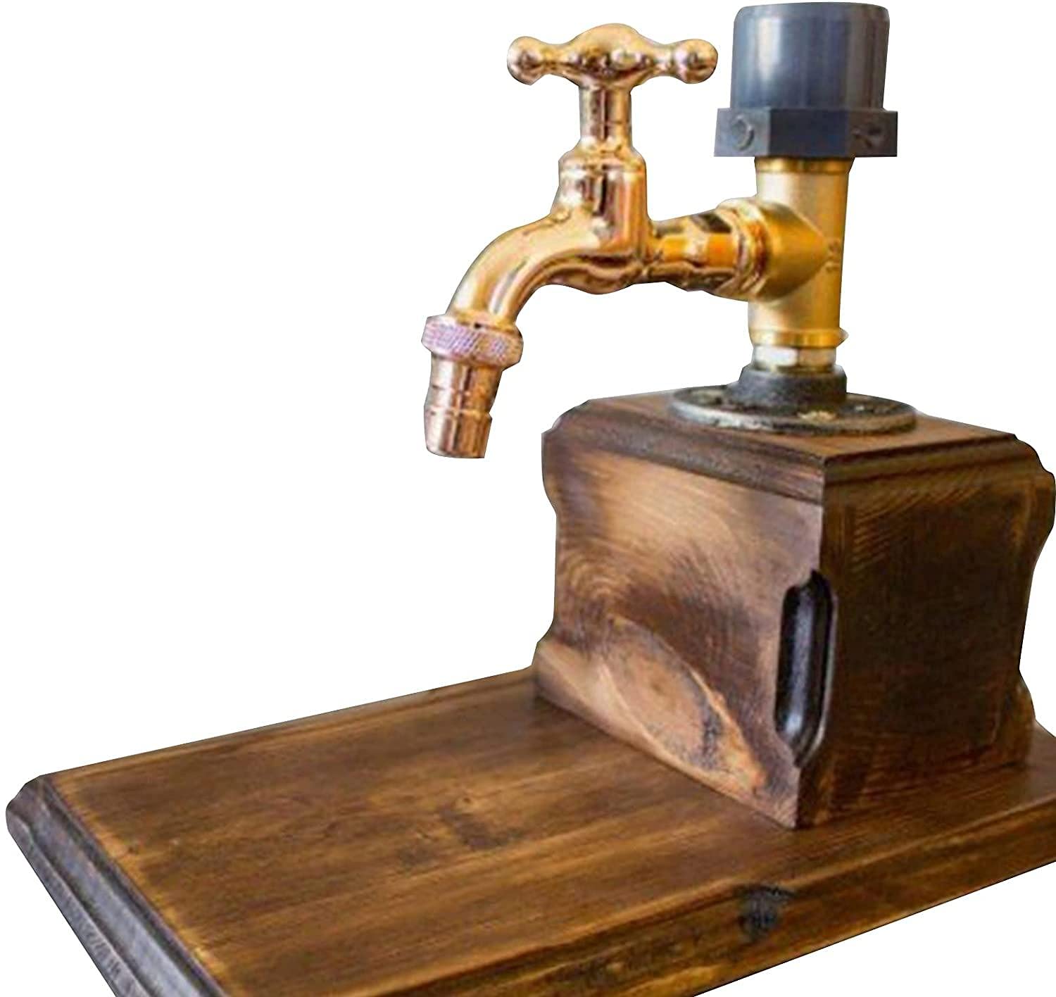 Dispenser Per Whisky Con Rubinetto In Ottone E Base In Legno - Stile Retrò, Montaggio Facile, Perfetto Per Bar E Casa