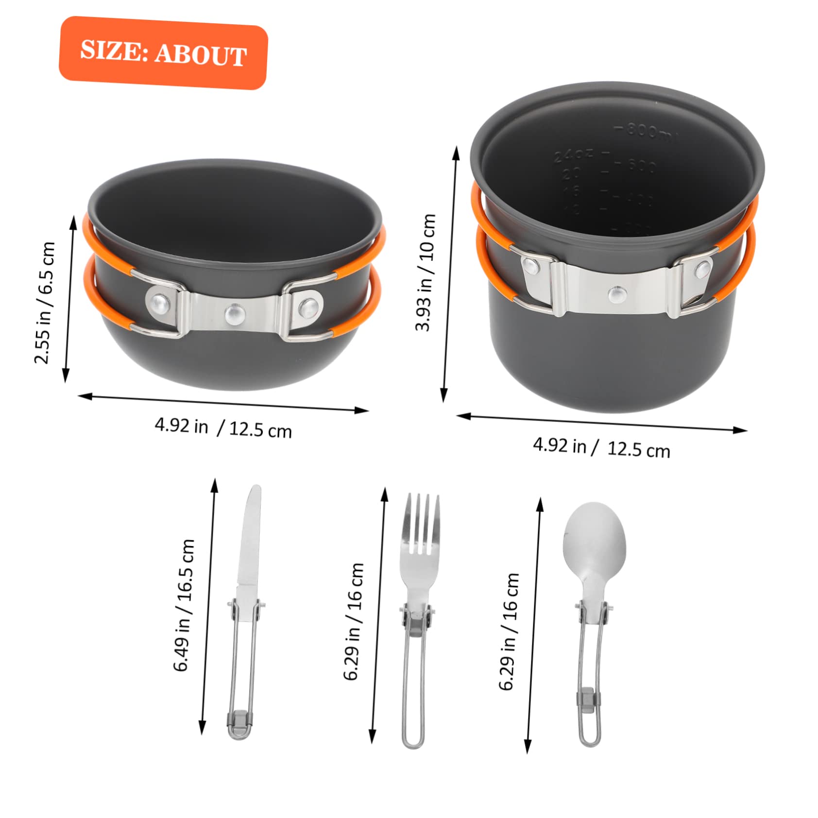 GALPADA 1 Set Camping Picnic Cookware Portable Outdoor Cooking Gear Pan Camping Pans Utensils