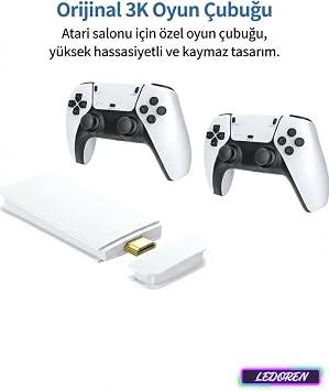 L'eDoren M15 4k hd Emuelec Retro Game Stick Atari Oyunları +20000 Oyunlu Konsol Nostalji STANDART ile uyumlu