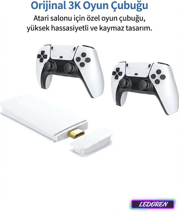 L'eDoren M15 4k hd Emuelec Retro Game Stick Atari Oyunları +20000 Oyunlu Konsol Nostalji STANDART ile uyumlu