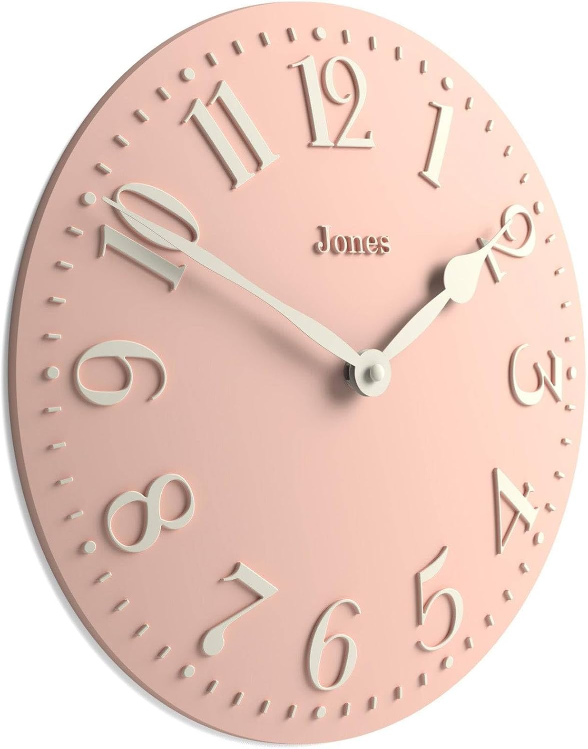 JONES CLOCKS® Betty Wall Clock | Classic Convex Clock | 12 inch | Overcoat Grey | Stylish Elegance Perfect for The Kitchen, Living Room, Office or Bedroom
