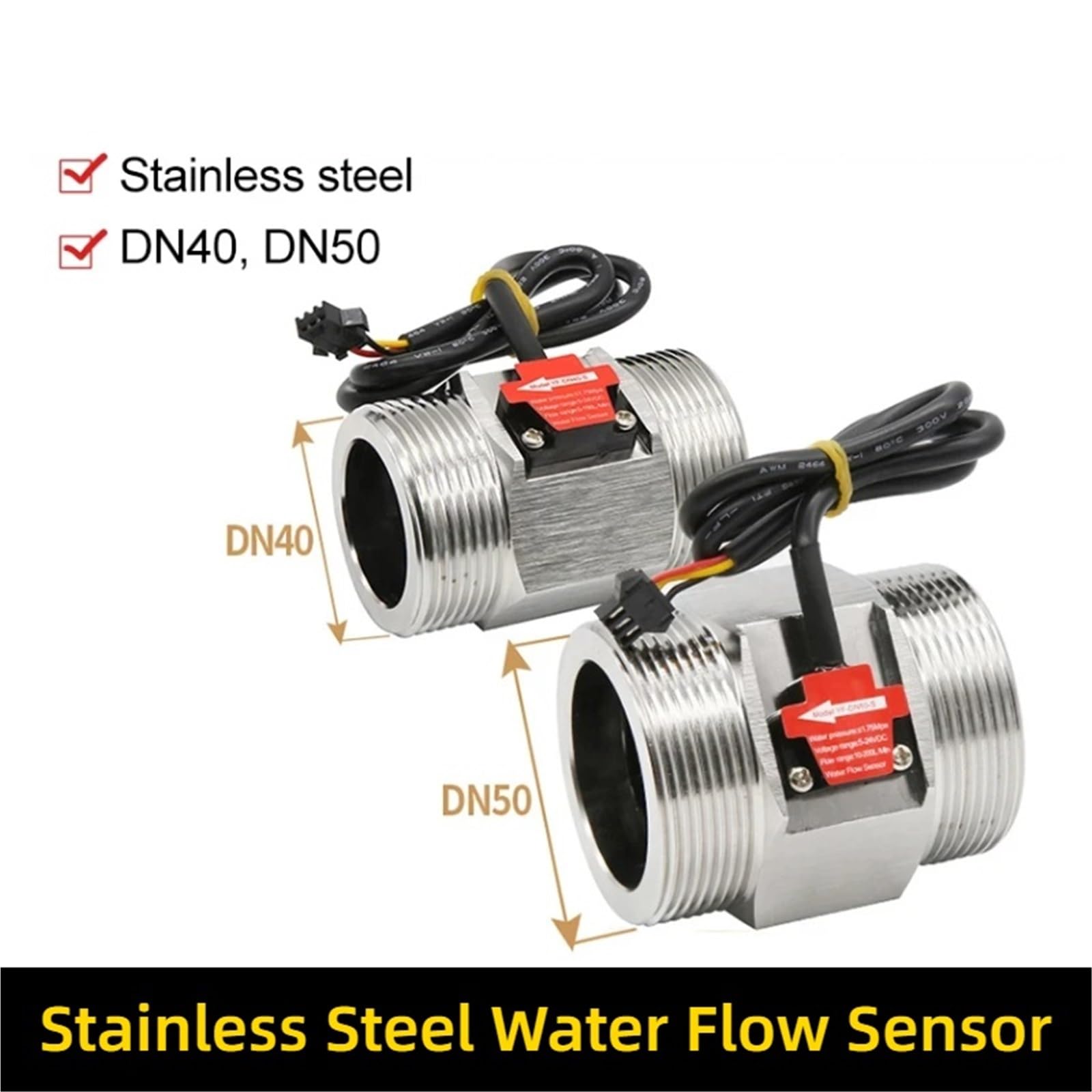 Sensor de Flujo de Agua de Acero Inoxidable 304, detección de Flujo de Agua Dn40 Dn50, caudalímetro de turbina de 1,5 Pulgadas G2(50mm G1-2)