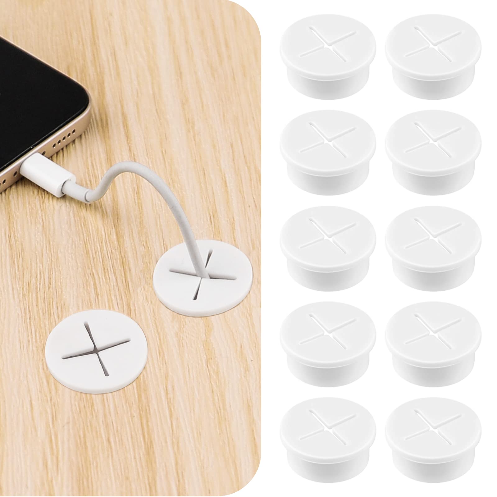 Buy Sanroms 10 Pack Flexible Silicone Cable Cord Grommet Rubber