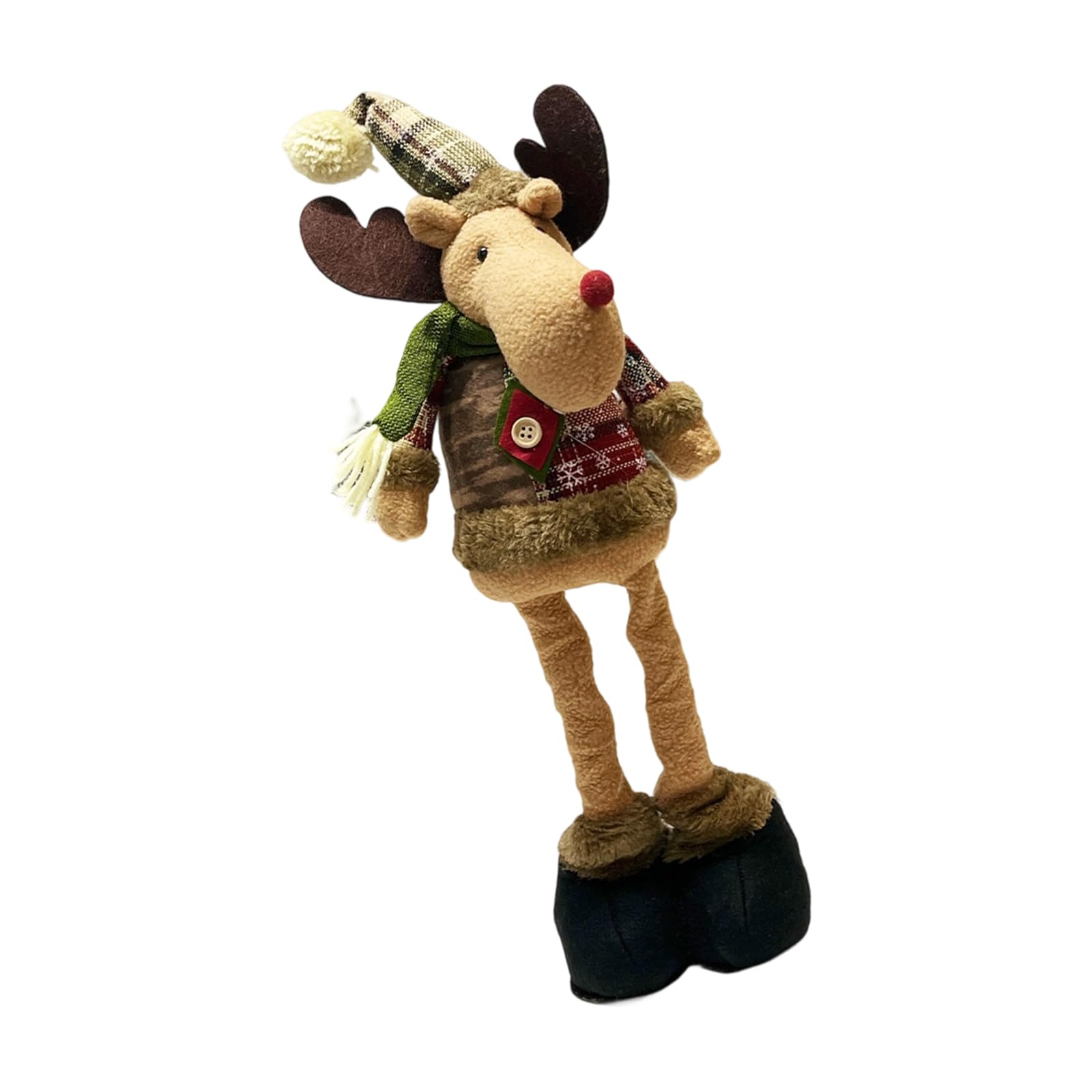 Elnwnnkc Deer Expandable Christmas Fabric Plush Ornament With Vintage Snowflake Design Sturdy Materials For Year Round Celebration Stretchable Holiday Decoration Figurine