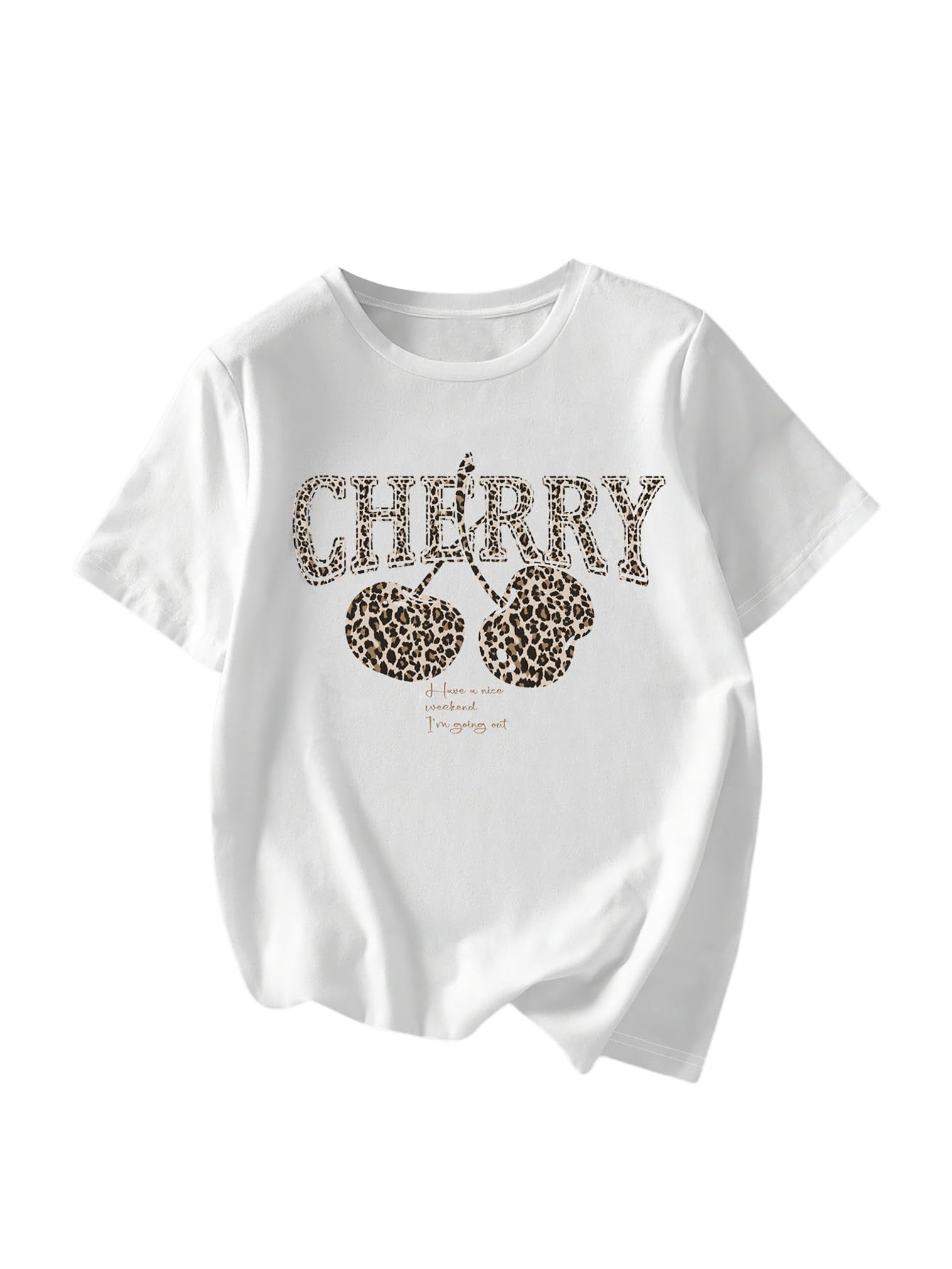 RoseSeek Women's Graphic Letter Tee Crew Neck Trendy Summer Vintage T Shirt