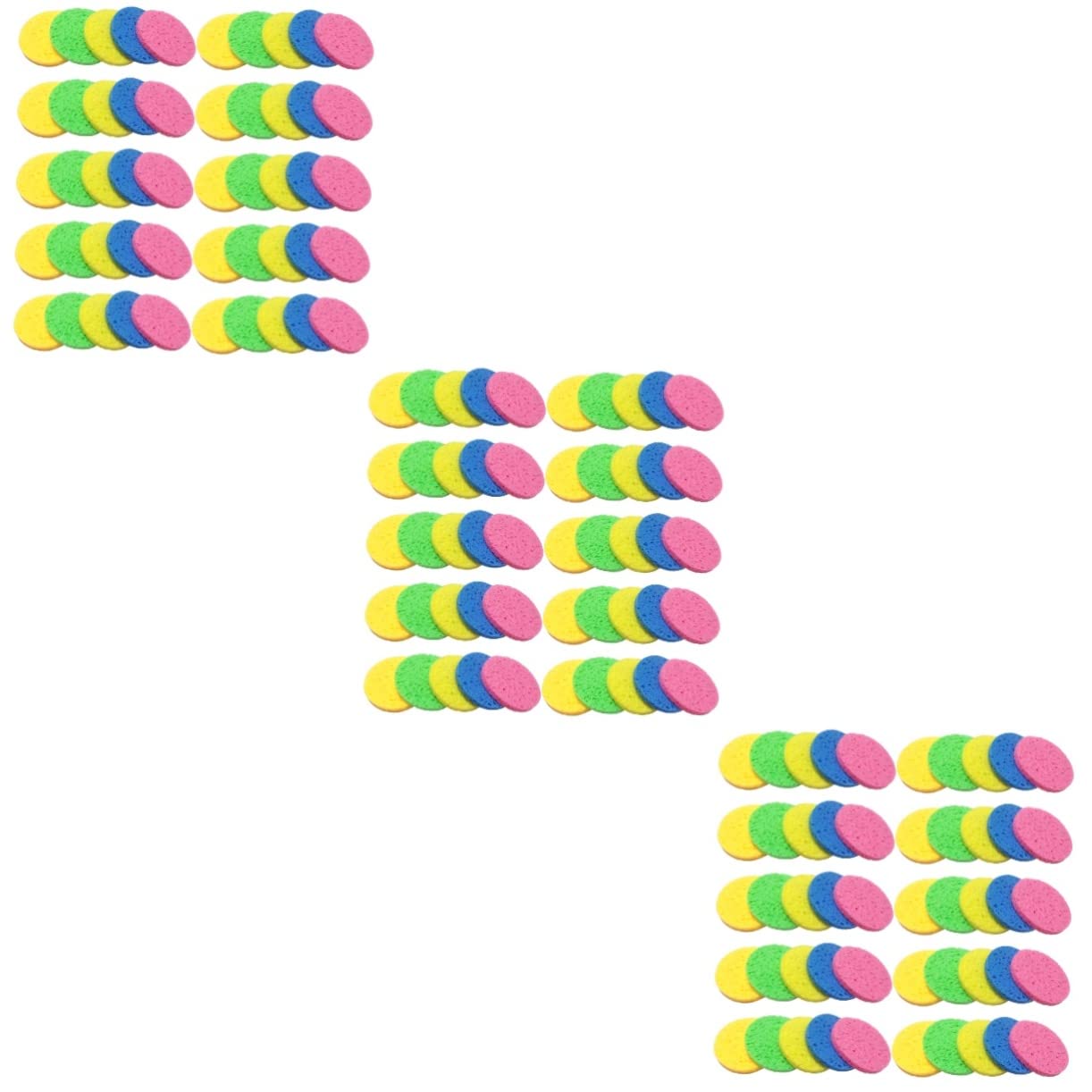 POPETPOP 150pezzi Spugnette Struccanti Cellulosa Confezione Da Rotonde e Colorate Per Rimozione Makeup e Pulizia Viso Morbide e Riutilizzabili