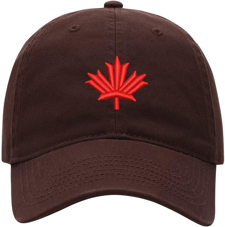 Baseball Cap Men Maple Leaf Embroidered Washed Cotton Dad Hat Baseball Caps