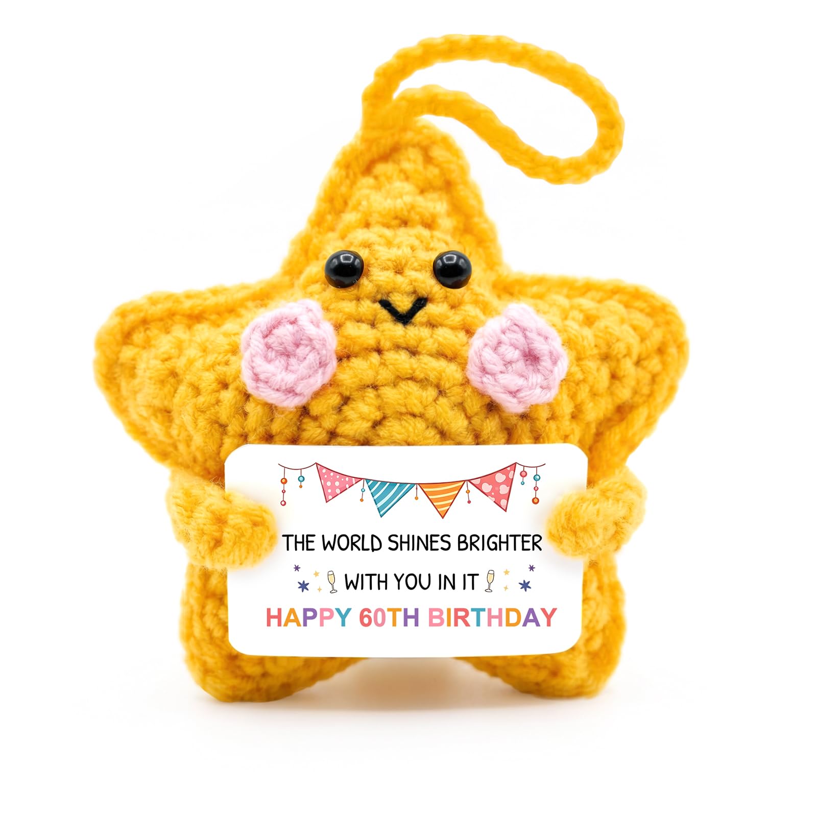 60th Birthday Gifts for Women, Handmade Crochet Star, Personalised Birthday