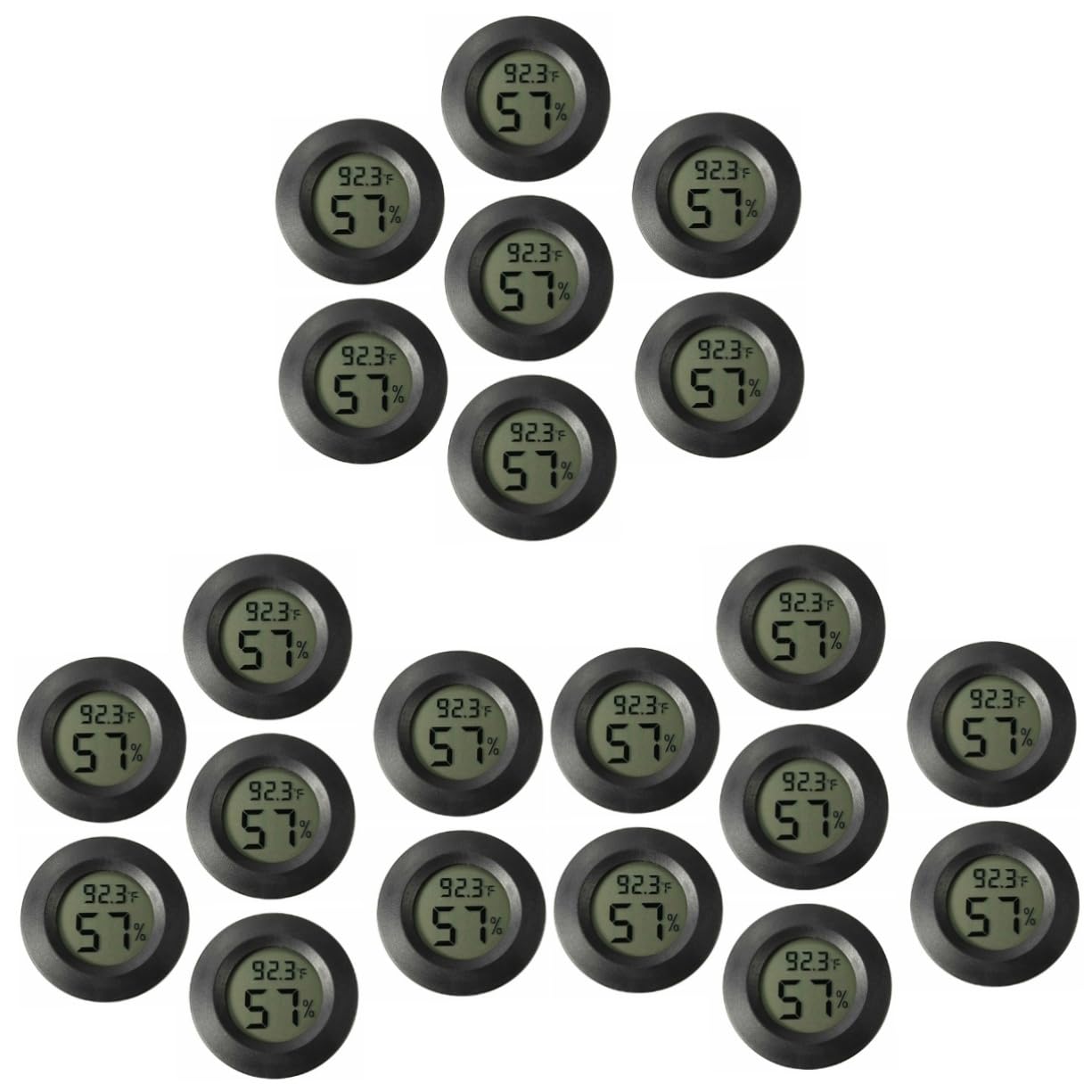 TOYANDONA 3 Set Termometro Umidificatore Umidificatore di umidità della Temperatura del Rettile Igrometro per Rettili Accessori per Acquario Geco Crestato Plastica Nero 7 Pezzi*3