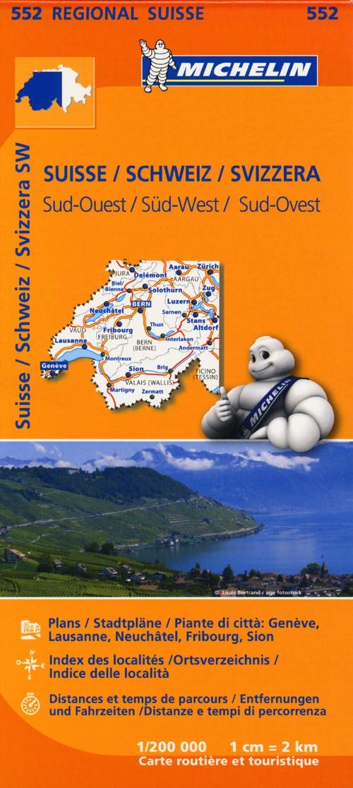 Mapa Regional Suisse Sud-Ouest/ Schweiz Süd-West/ Svizzera Sud.Ouest: Map