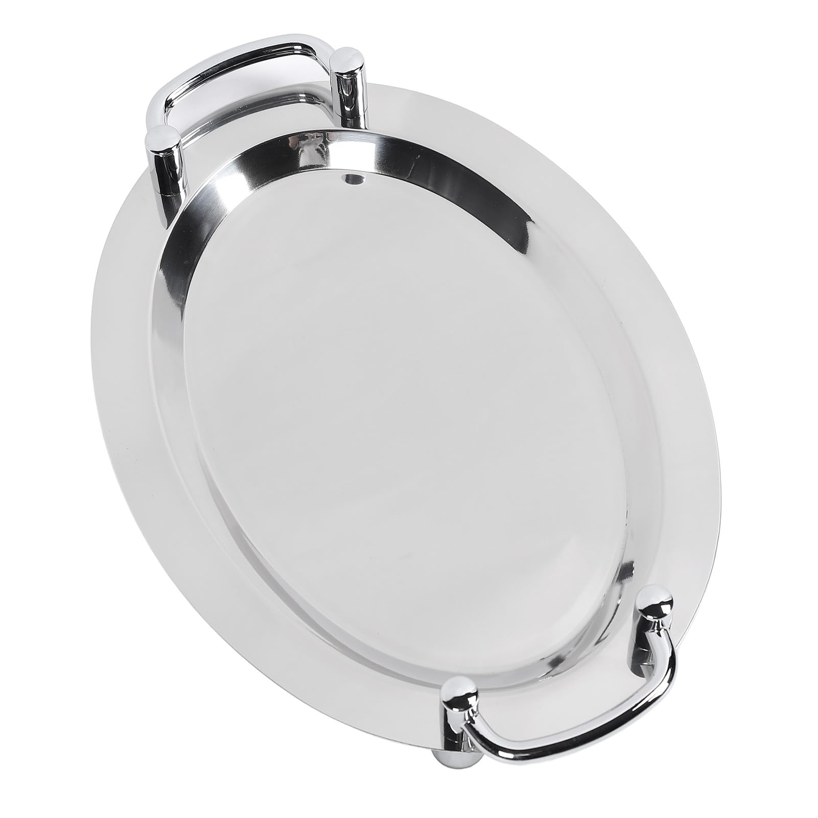 Cocoarm Plato para Buffet de Acero Inoxidable, Plato para Servir con Acabado de Espejo 304 con Asa, Fácil de Transportar y Limpiar, para Hotel, Restaurante, Banquete, Buffet, Postre, Servicio de