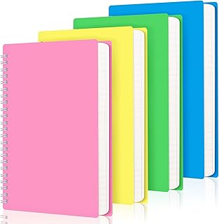 4 Pack Spiral Notebooks,A5 Size Hardcover Spiral Notebook,College Ruled Spiral Notebook,Great Notebook for Work,70 Sheets/...