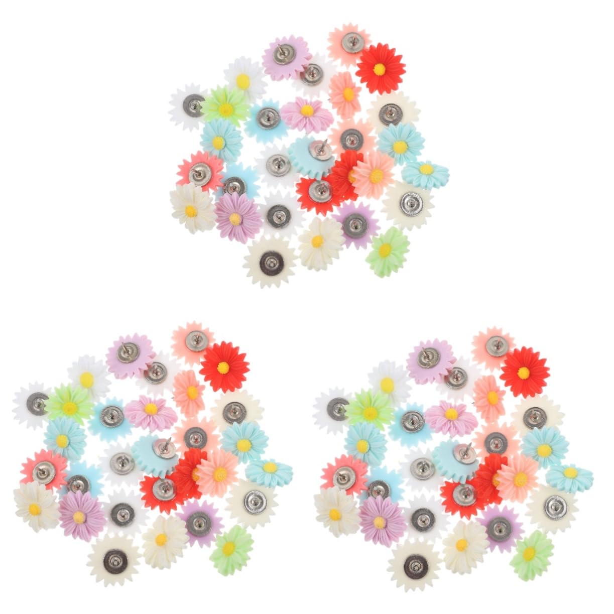90piezas Chinchetas De Flor Margarita para Corcho Decorativas y Coloridas para Tablones De Anuncios y Manualidades