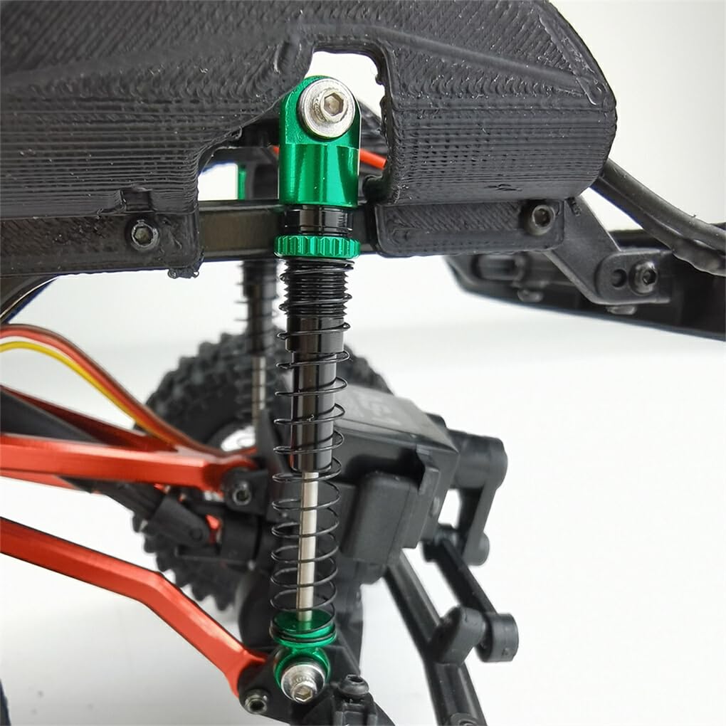 Amortiguador Trasero Delantero Liso de aleación de Aluminio para SCX24 1/24 Crawler RC, Accesorios de Coche, Piezas de Repuesto, Pieza de actualización RC, 4 Uds, Negro