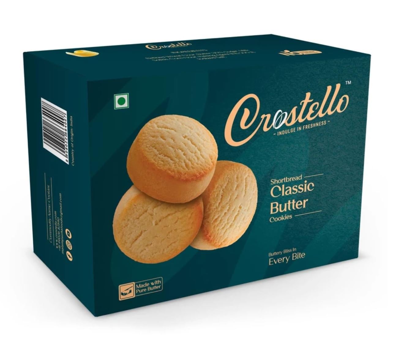 Crostello Classic Butter Cookies | Made With Pure Butter | 180g | Buttery Bliss in Every Biscuit | Veg | Perfect with Milk, Tea or Coffee (B0CJVHW3C5) Amazon Price History, Amazon Price Tracker