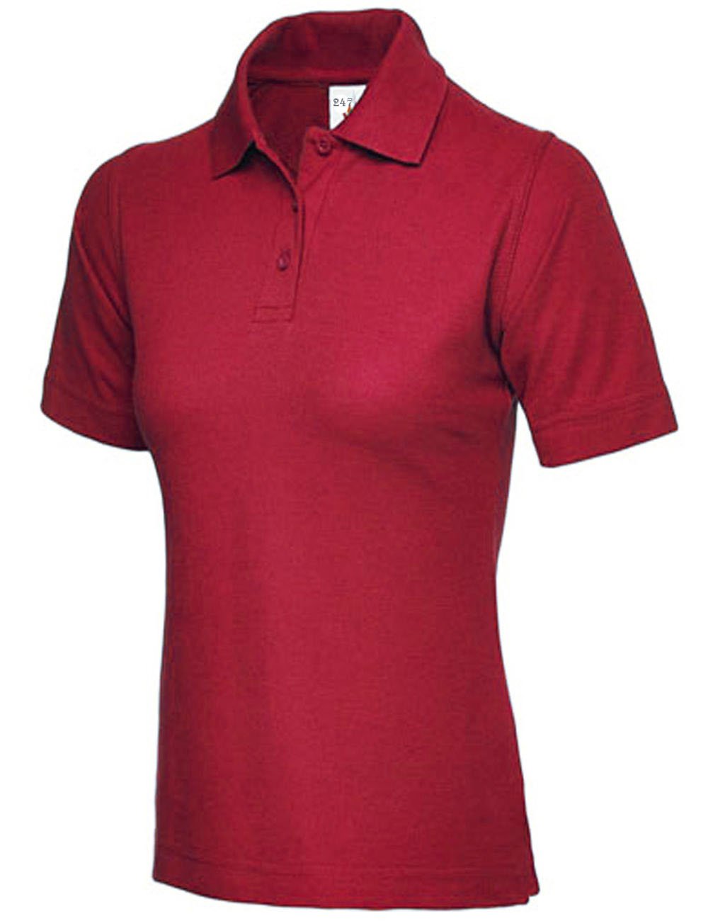 Ladies Premium Pique Polo Shirt (UK 12, Maroon)