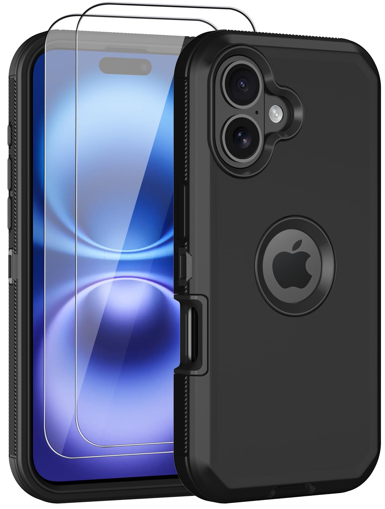 Aimoll-88 for iPhone 16 Case, with 2 Screen Protector Heavy Duty Drop Protection, Full Body 3 Layer Rugged Shockproof Dust-Proof Tough Protective