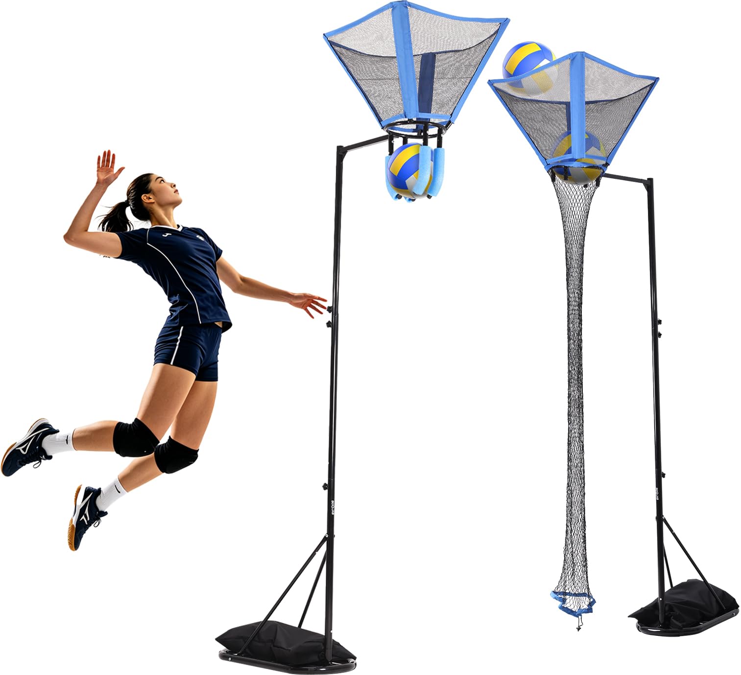 BGOJAB Volleyball Training Equipment, 5-10ft Adjustable Setter & Spike Trainer
