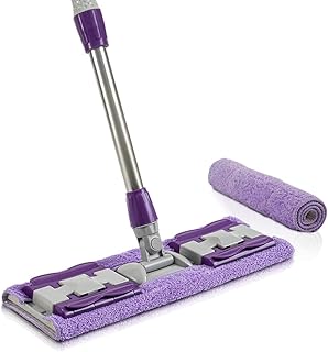 Orret Home Yedek Mikrofiber Bezli Mandallı,  Teleskopik Saplı, 360 Derece Dönebilir Temizlik Mopu