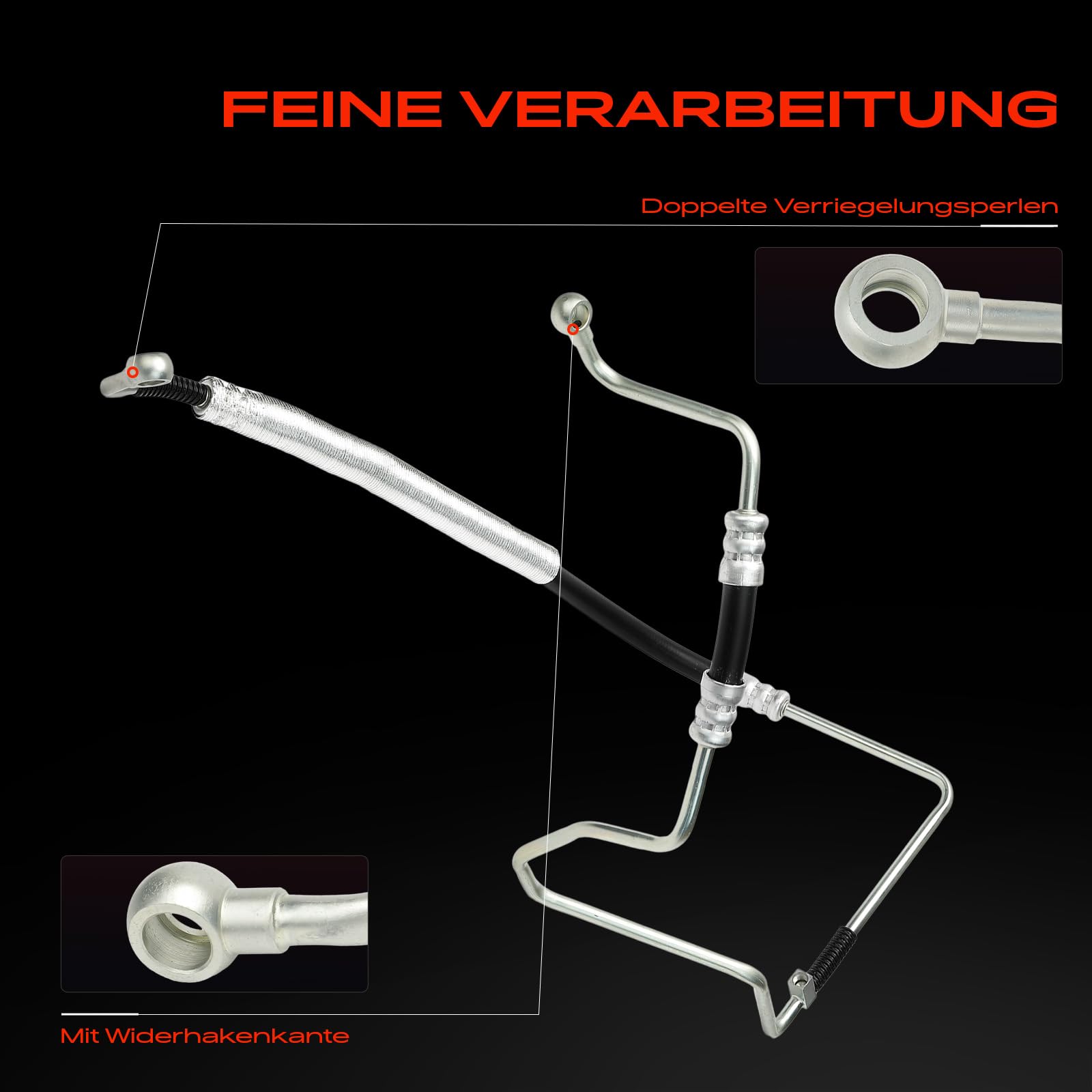 Frankberg 1x Servolenkung Schlauch von Hydraulikpumpe nach Lenkgetriebe Kompatibel mit Arosa 6H 1.0L 1997-2004 Polo 6N1 1.0L-1.6L 1994-1999 Polo 6N2 1.4L 1999-2000 Replace# 57192