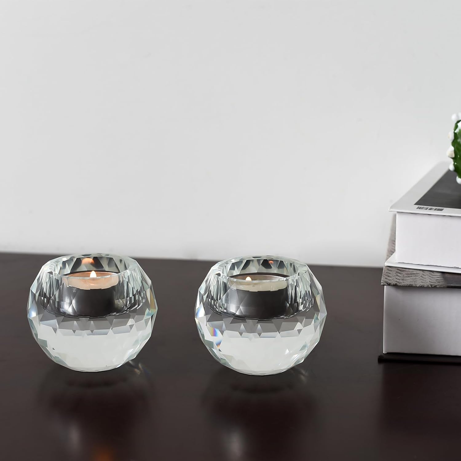 Crystal Candle Holders Set of 2, Tea Wax Ultra Elegant & Modern Centerpiece Home Décor,Wedding,Scented Candle Holder - Image 7