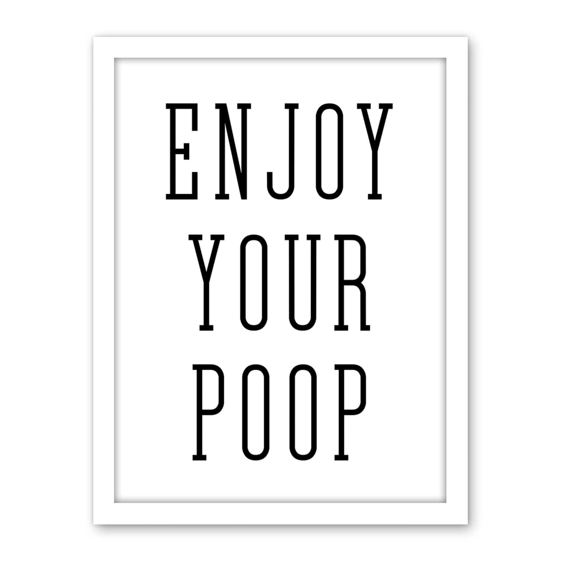 Artery8 Enjoy Your Poop Funny Toilet Bathroom Sign Bathroom Decor Wall Art Artwork Framed Wall Art Print 18X24 Inch
