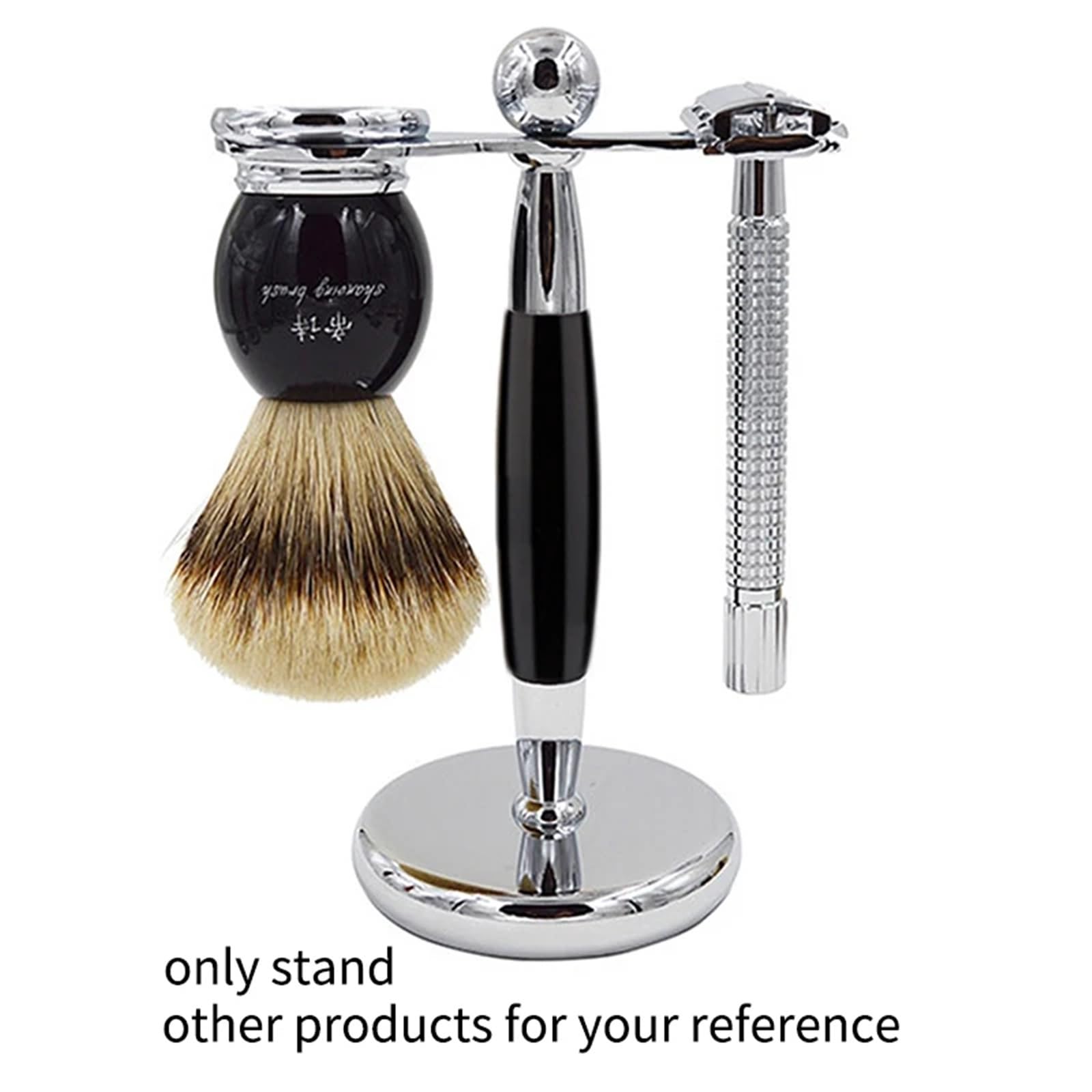 Verchromter Metallständer for Rasierhobel und Bürste, Badezimmer-Rasierständer for Luxusgeschenke