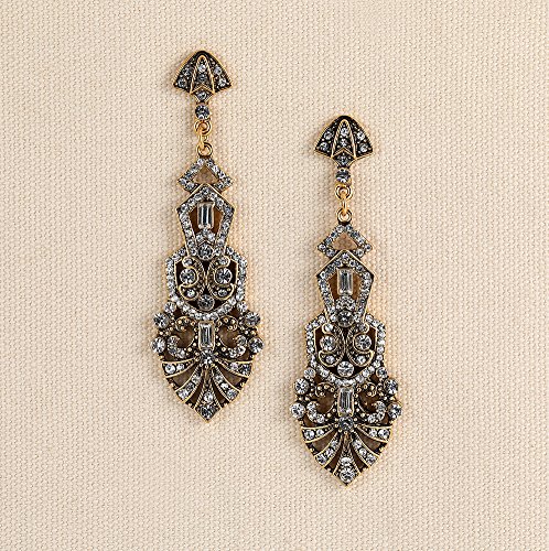 Coucoland 1920s Flapper Earrings Roaring 20s Great Gatsby Rhinestone Earrings4