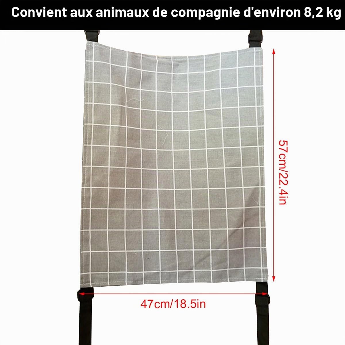 Hamac pour chat, cage pour animaux de compagnie, bretelles réglables, convient aux animaux pesant jusqu'à 9 kg (57 x 47 cm)