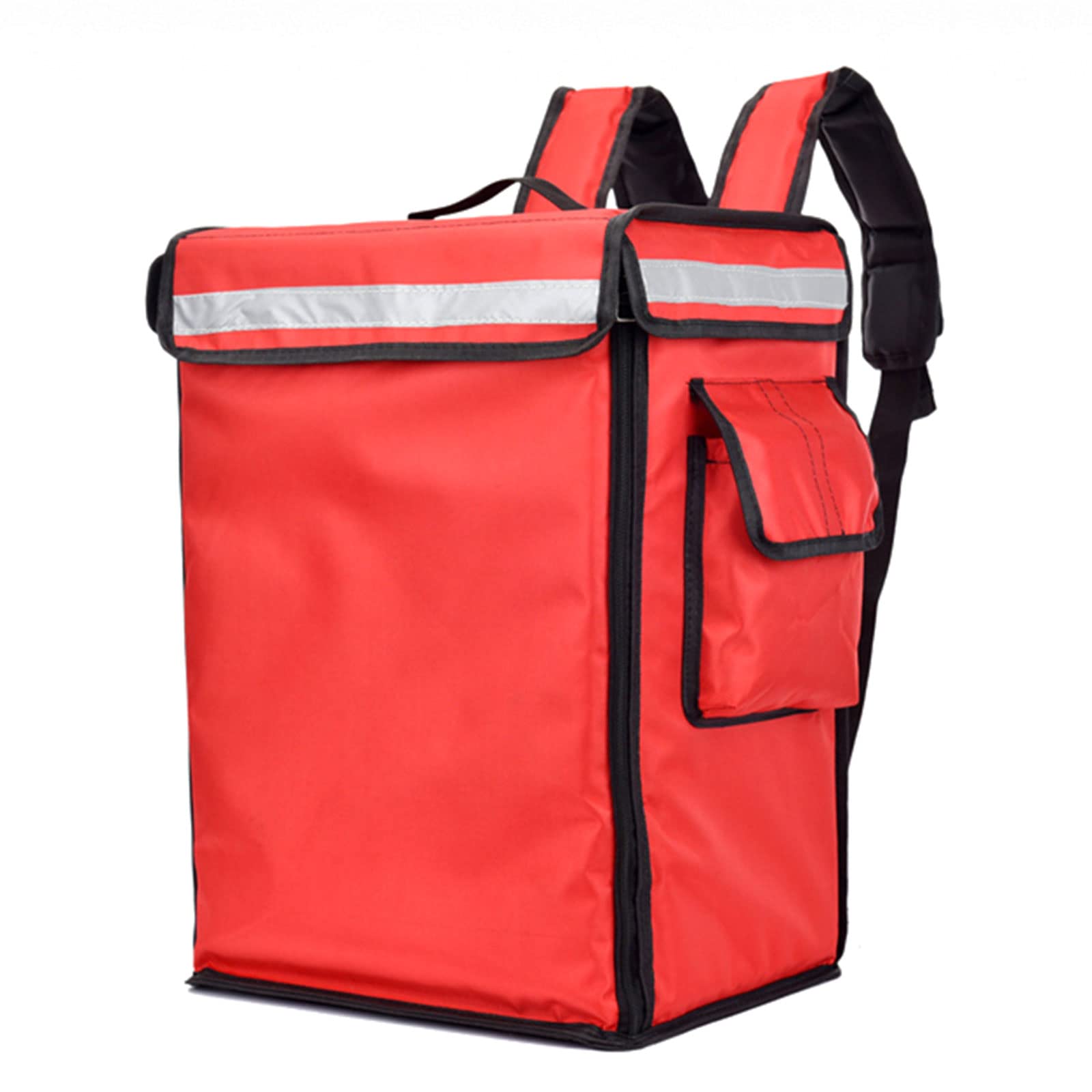 42l Delivery Courier Backpack, Thermal Insulated Rucksack Bag, Takeaway Backpack Portable Food Pizza Storage Bag-Keep Warm 2~3h Red/Black (red)