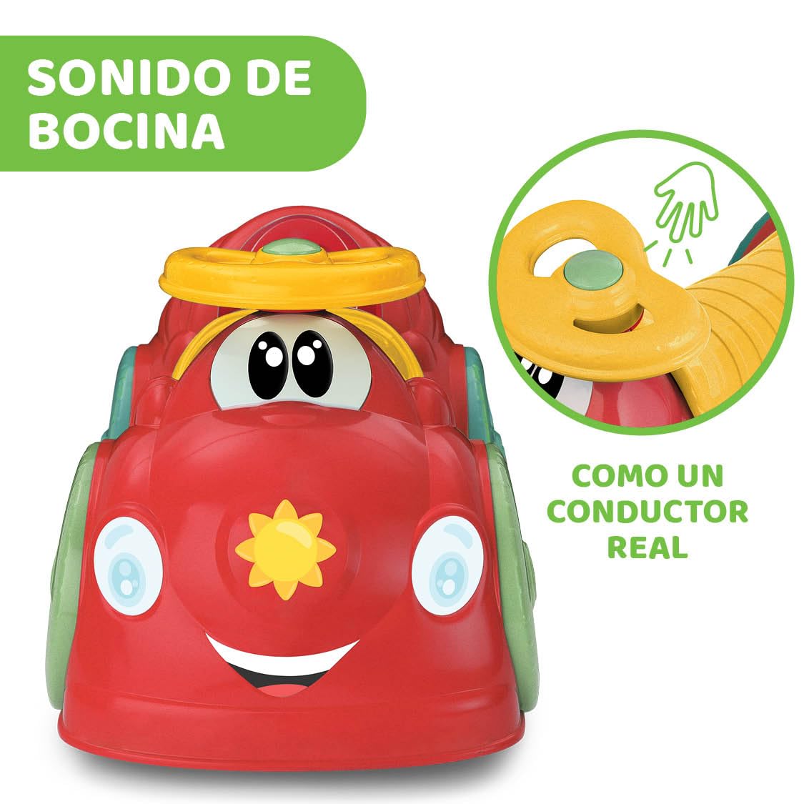 Chicco All Around, Eco+ Rojo, Correpasillos para Niños 1 a 3 Años (Máx. 20 kg), Fabricado en Italia, 75% Plástico Reciclado, Ruedas Giratorias, Claxon Mecánico, Almacenamiento, Pegatinas Incluidas