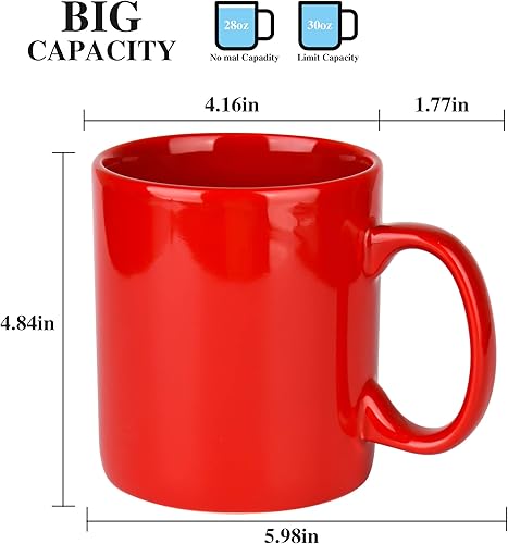 Miniatura 9 de Taza de café de cerámica extra grande de 29 oz con asa para oficina y hogar (negro)