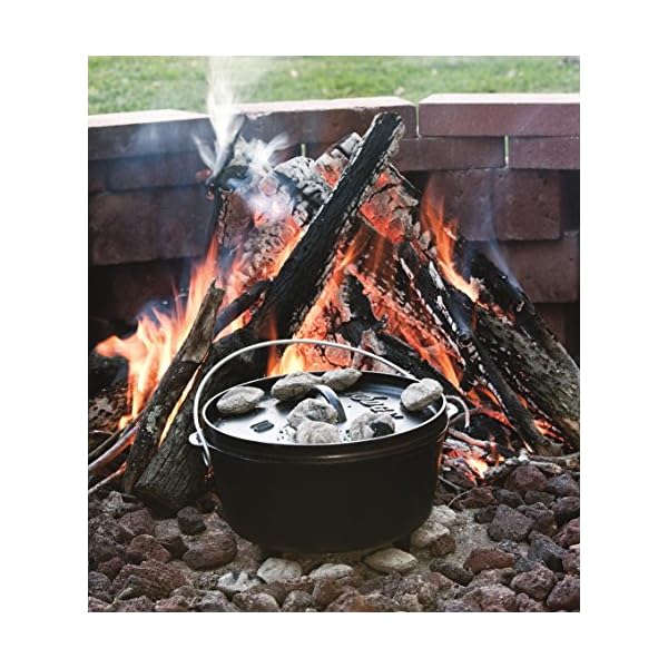 Lodge L10DCO3 Cast Iron Deep Camp Dutch Oven, PreSeasoned, 5Quart