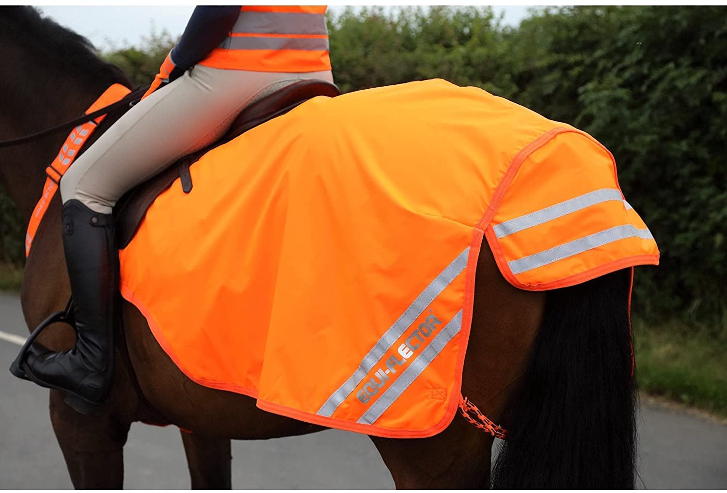 Shires Equi-Flector Waterproof Exercise Sheet - Orange 60"