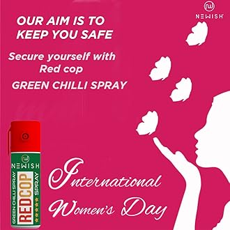 Newish Red Chilli Pepper Spray for Self-Defense - 55 ML (Pack of 8) | Personal Safety Spray for Women, Students & Seniors | Compact, Quick-Action, Pocket-Friendly, Non-Lethal, 15 ft Range
