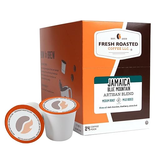 Fresh Roasted Coffee, Jamaica Blue Mountain Blend, tostado medio, Kosher, compatible con K-Cup, 24 cápsulas