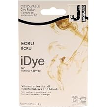 Jacquard iDye Ecru Fabric Colour for Natural Textiles, Permanent Garment Dyeing on Cotton Silk and Rayon, Craft Upcycling with Dissolvable Packet