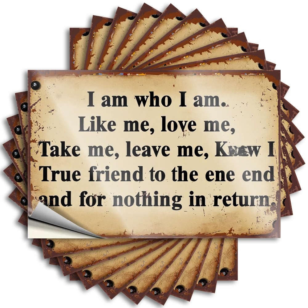 Mens Bedroom Decor Tattoo Durable Door | I Am Who I Am Aesthetic Self Adhesive Sticker for Motorcycle DIY(12X18CM)