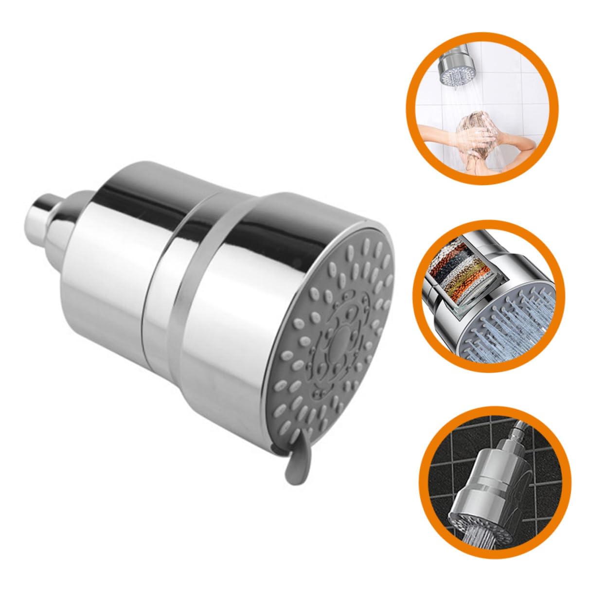 Duschkopffilter als Ersatzteil mit Filter, Silber, Abs Metall