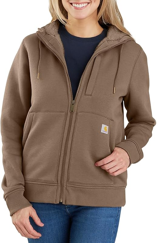 buzo Carhartt Relaxed Fit Midweight con forro de sherpa y cremallera completa para mujer