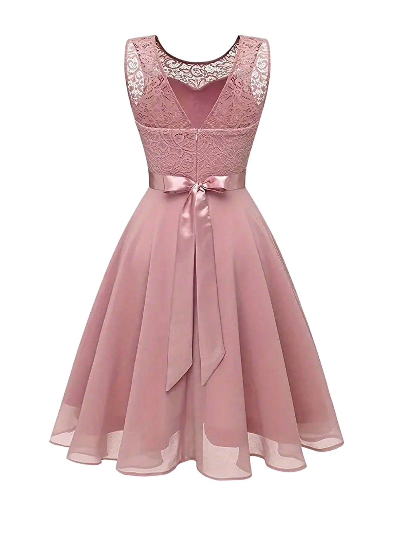 SweatyRocks Damen Spitzenkleid Elegantes Kleid A Linie Kurzkleid Mit Spitze
