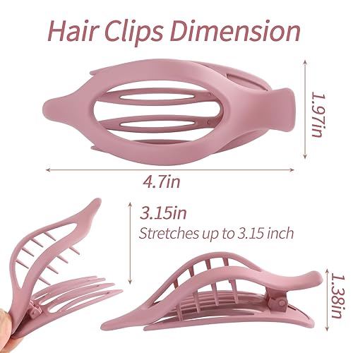 Miniatura 9 de 6 paquetes de pinzas para el cabello, pinzas planas de Concord francés, pinzas curvadas para mujeres y niñas, clips de garra para colocar,