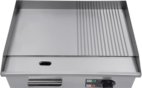 Commercial Flat Top Grill, 22 Extra Large Commercial Electric Griddle, 1600W high working power Tabletop Flat Top Grill Indoor for BBQ Pancake Chicken, Adjustable Temperature 122F-572F